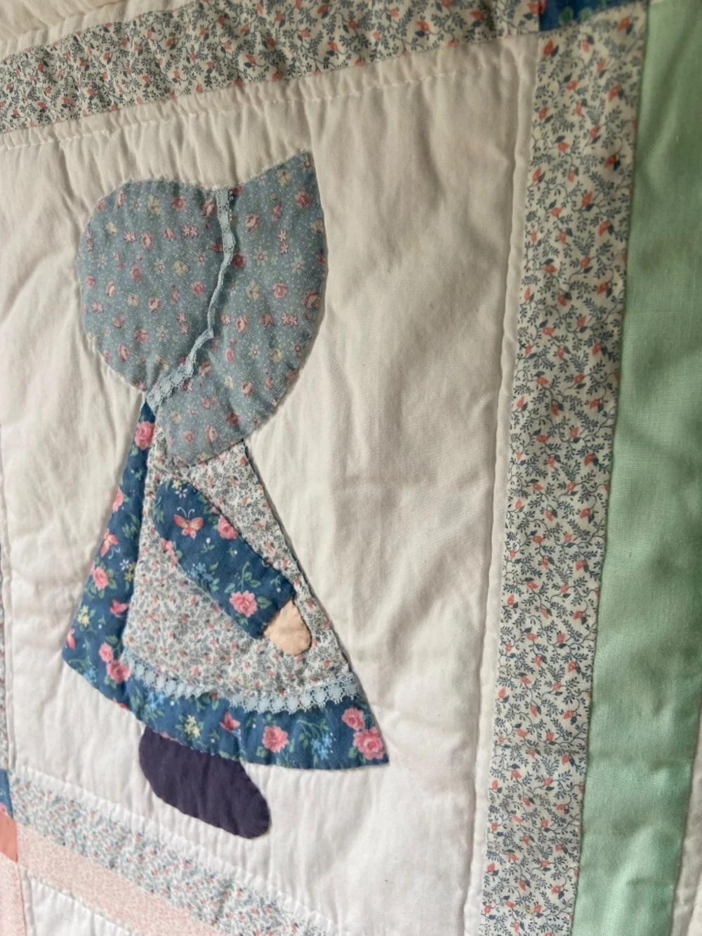 Vintage Sunbonnet Sue Cottagecore Handmade Quilted Nursery Wall Decor